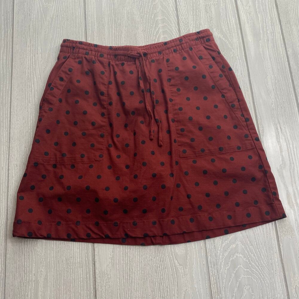 Lands End Women's Rust Red & Black Polka Dot Skort Size 6